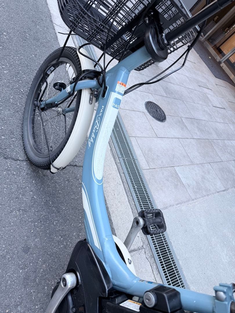 大阪府　子供乗せ　ヤマハ　電動アシスト自転車 チャイルドシート付き 青