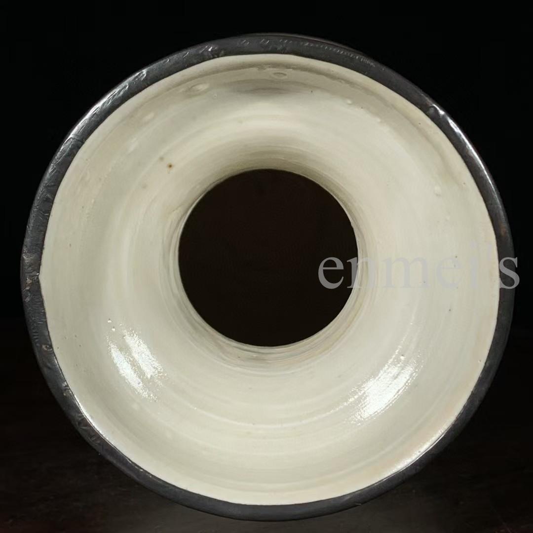 宋代 定窑 包口刻花卉纹盘口瓶 陶芸 文房具 置物 古美術 花瓶 禮品 年代物