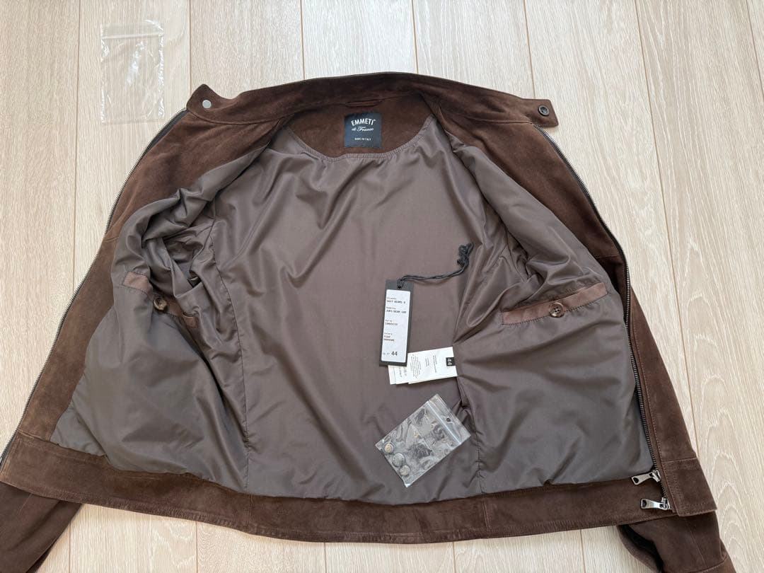 EMMETI エンメティ マロン（こげ茶 ）スエード シングルライダース