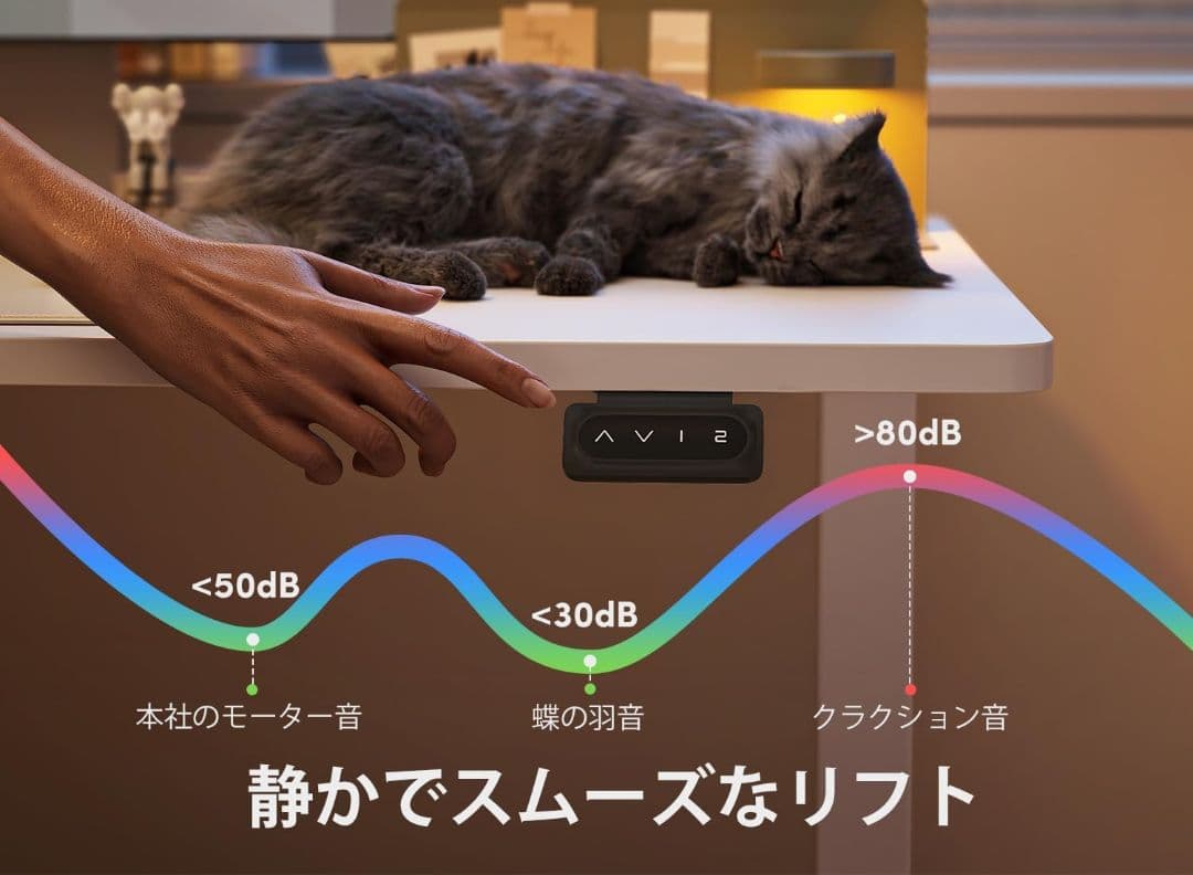 FEZIBO 電動昇降式デスク スタンディングデスク 幅100cm 奥行60cm