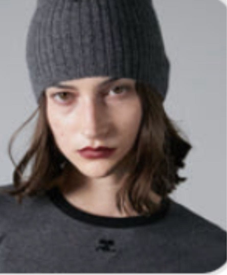 courrèges ニット帽/ビーニー グレー