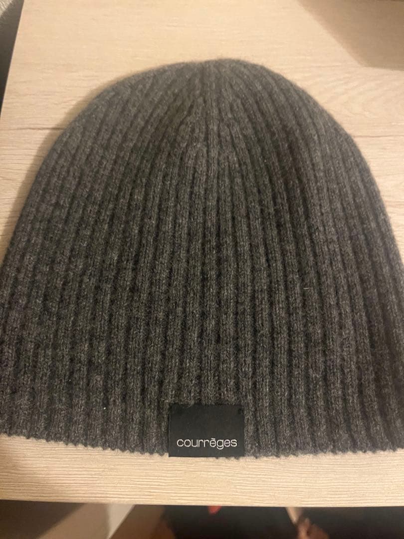 courrèges ニット帽/ビーニー グレー
