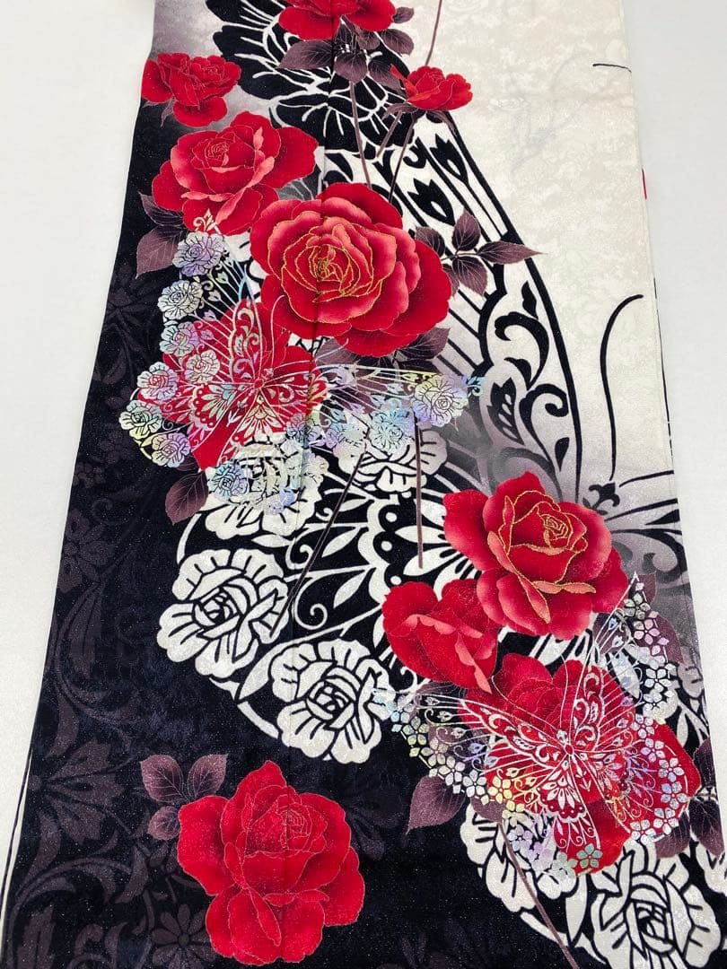 振袖 豪華 銀通し 金彩 グリッター箔 紋意匠 身丈171cm 撥水加工済