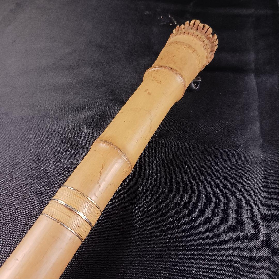 Y3110-7 琴古流 尺八 銀三線 全長49㎝ 竹製