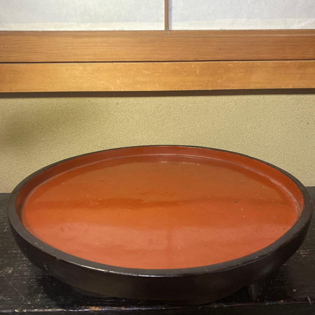 三つ足漆盆36.5cm8.5cm