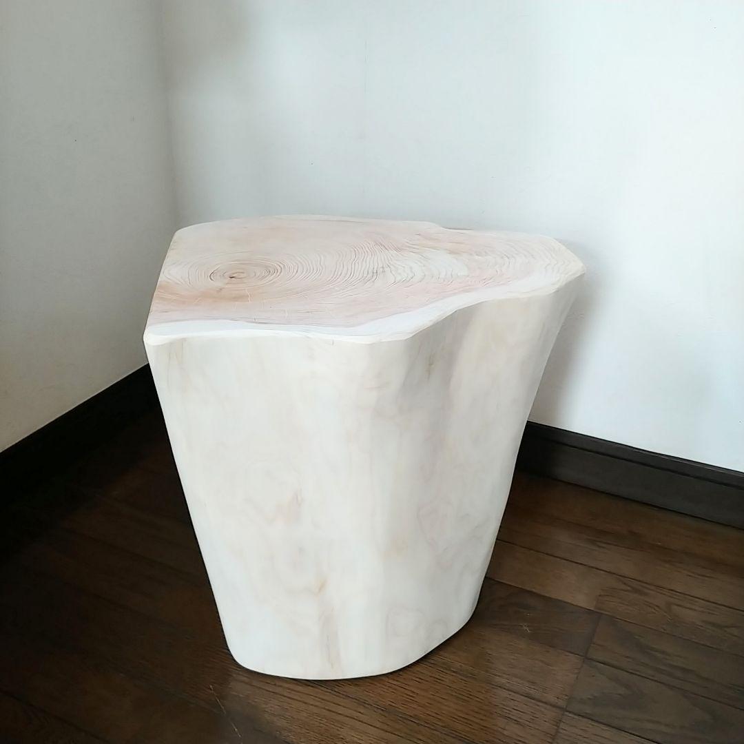 丸太スツール　丸太サイドテーブル　ヒノキの根元