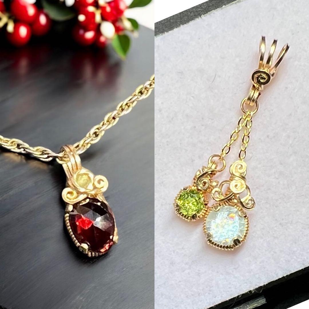 【新春セール①③】シンデレラアクアマリン＆ペリドット・ガーネット