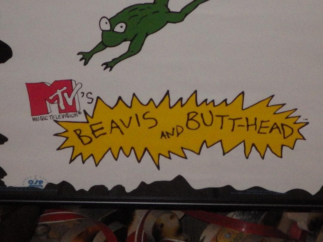 90'S★ビーバス&バットヘッド★ポスター★3★カエル野球★ビンテージ★USA