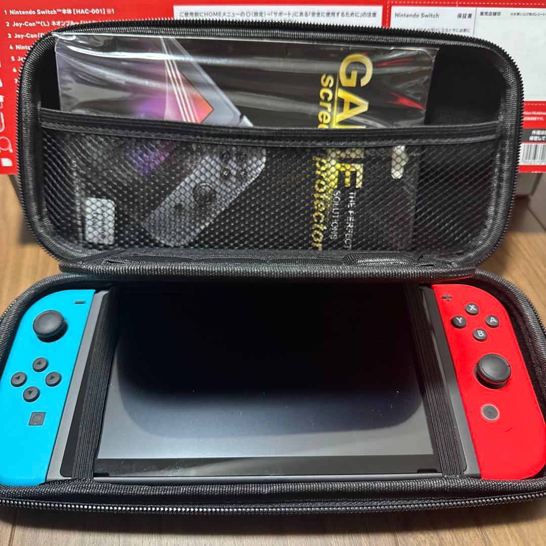 Nintendo Switch 赤/青 本体 スクリーンプロテクター付き