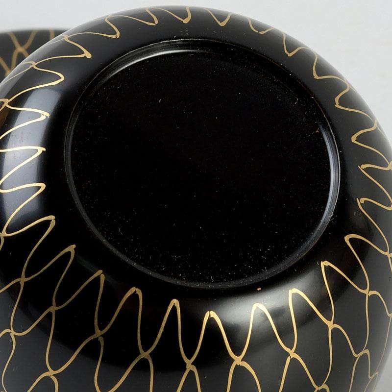 茶道具　中村湖彩作　網目蒔絵　中棗　共布　紫野　小林太玄極め箱　V　9369