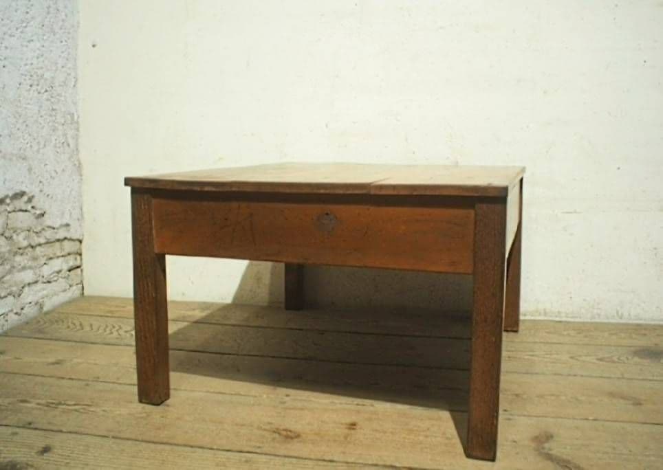 1016 ヴィンテージ　シンプルな文机　ローテーブル　引き出し　古家具　レトロ