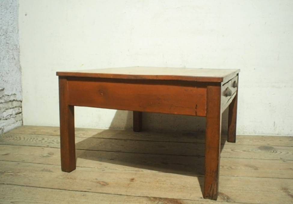 1016 ヴィンテージ　シンプルな文机　ローテーブル　引き出し　古家具　レトロ