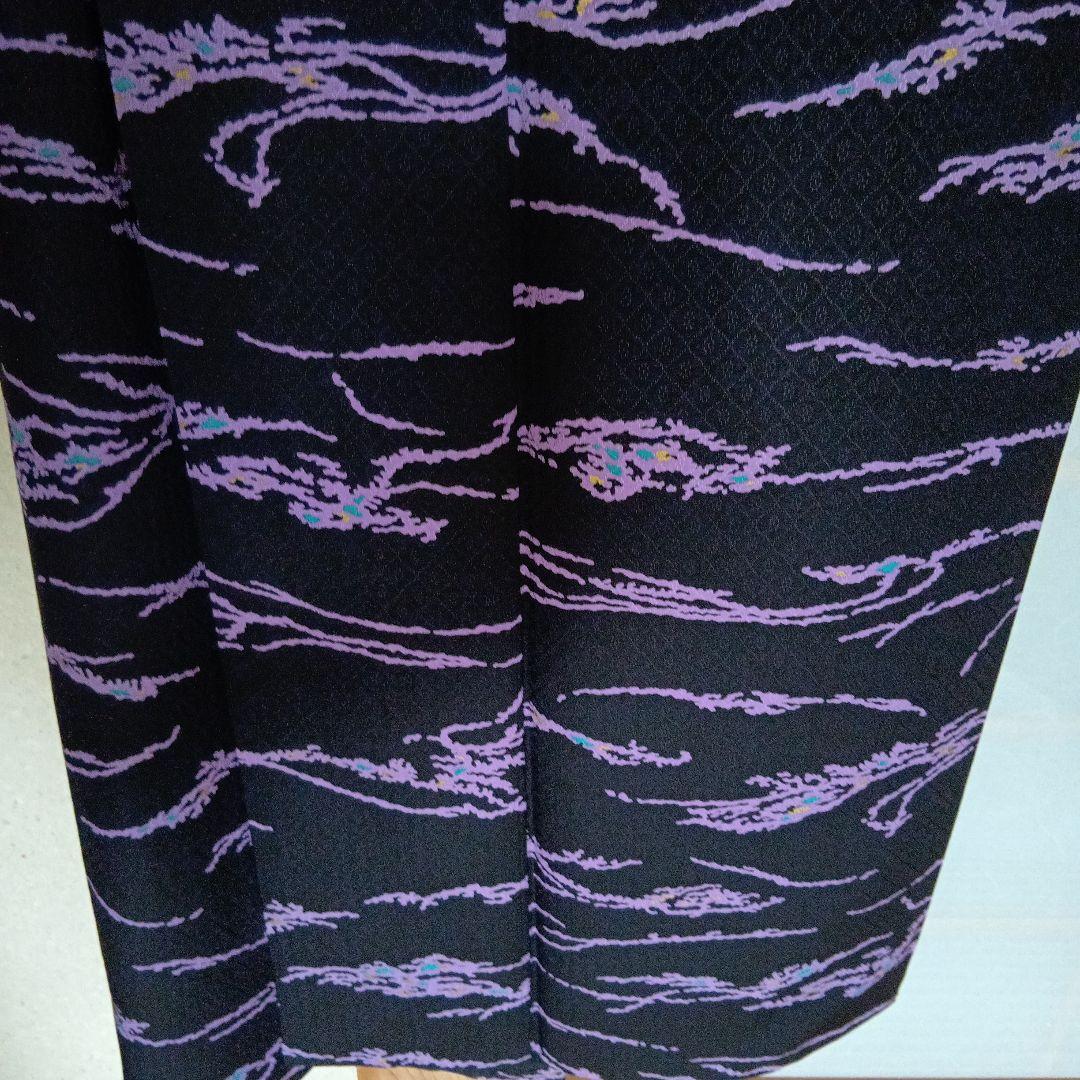 ☆専用です　美品　上質小紋　友禅作家　千地泰弘 落款　黒と紫　ガード加工　正絹