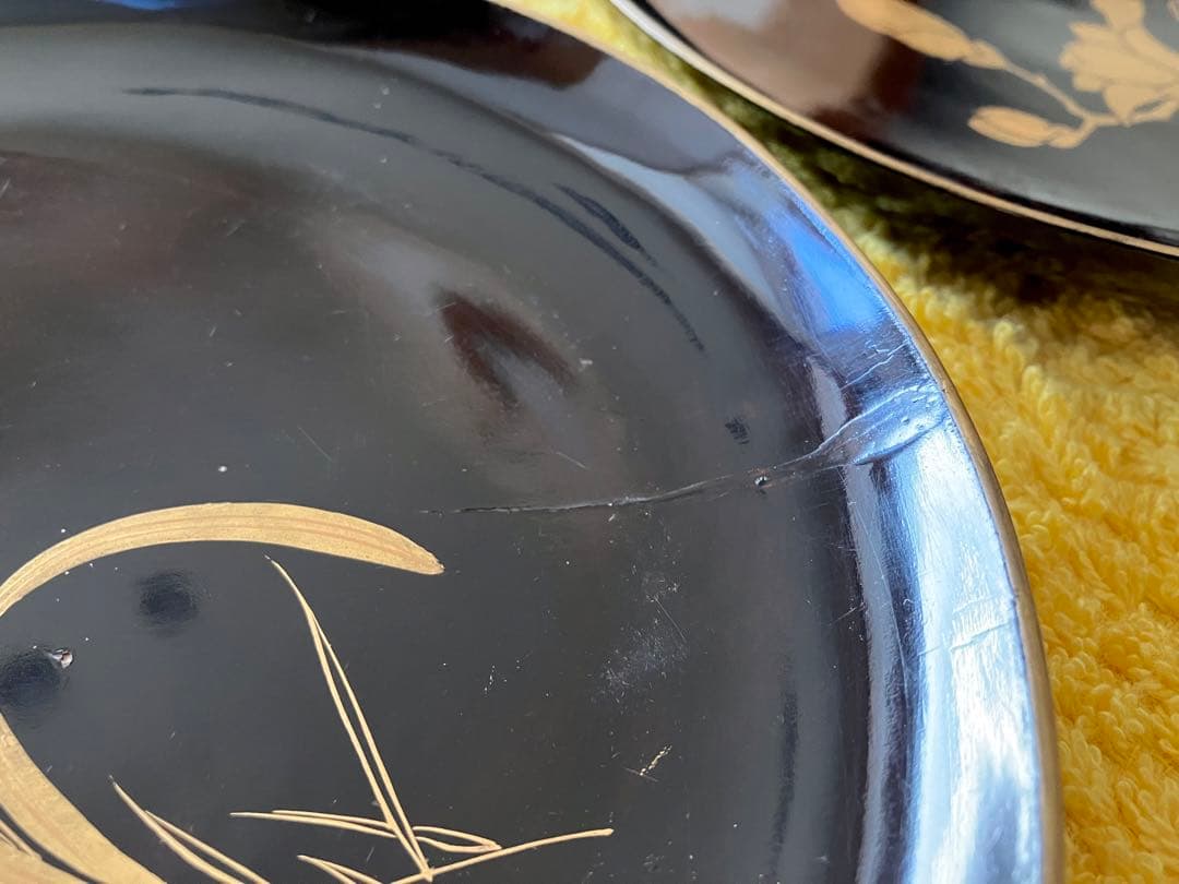 江戸後期 漆器 蒔絵 銘々皿 21枚 アンティーク 骨董 蔵出し 面々盆 茶道具