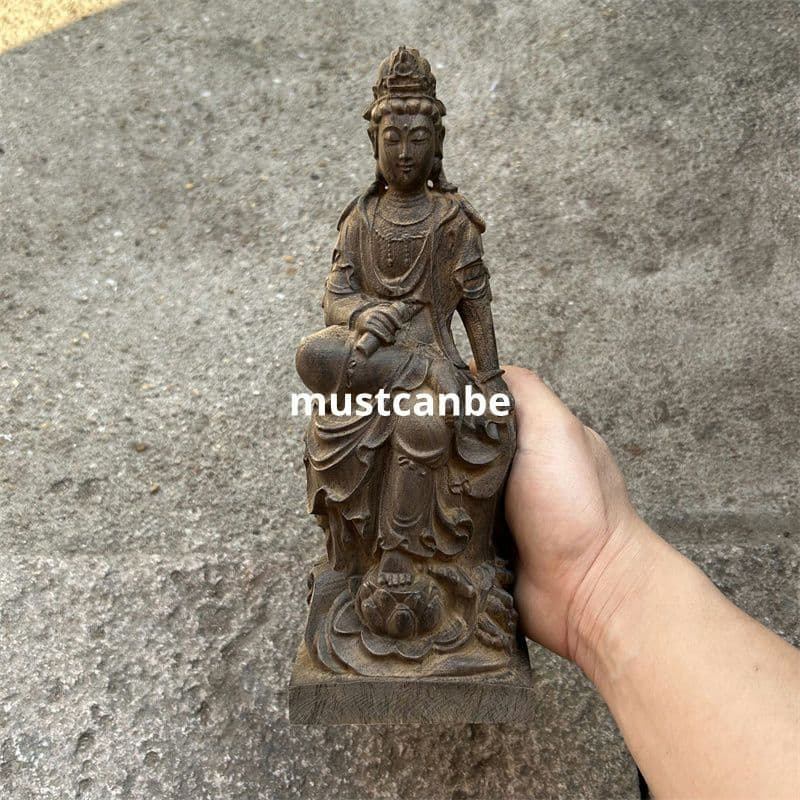 仏教美術 自在観音像 木彫り 彫刻 仏像 工芸品 美術品 置物