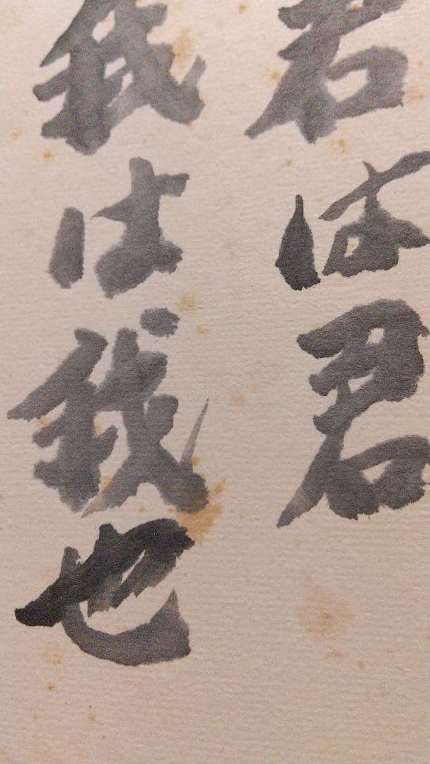 小説家 画家 武者小路実篤 仲良き 肉筆色紙 シミあり