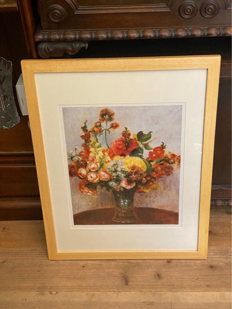 ピエール オーギュスト ルノワール 花瓶の花 薔薇 インテリア 額縁 アート