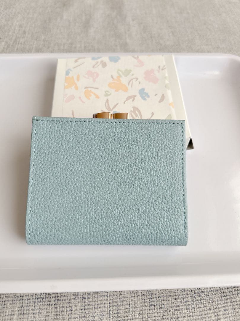 皇居財布　がま口　二つ折り　水色