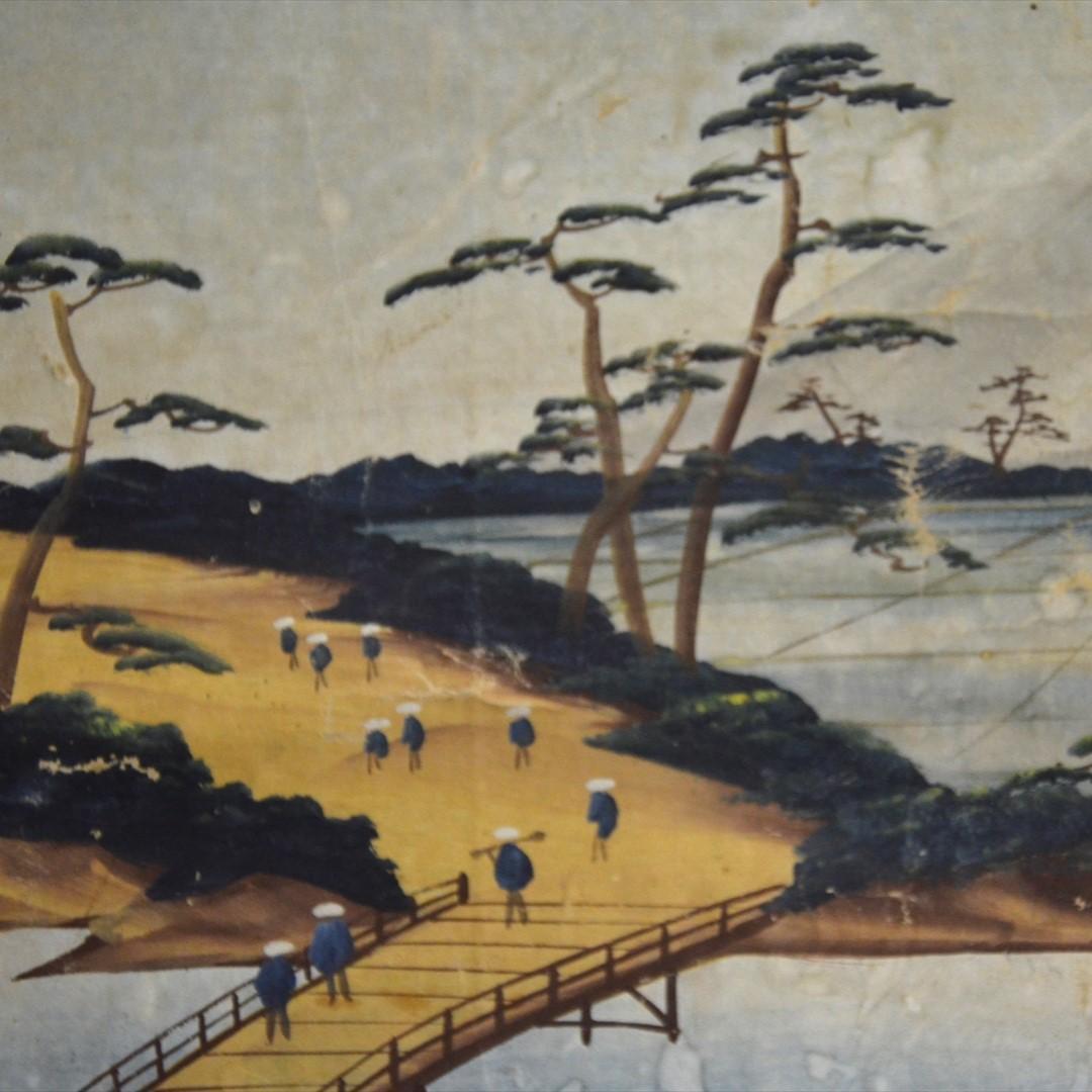 掛軸　泥絵　日本画　風景画