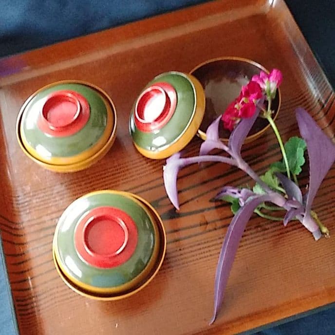 「輪島塗の復興を！」コマのような吸(す)い物椀 3客セット 骨董アンティーク