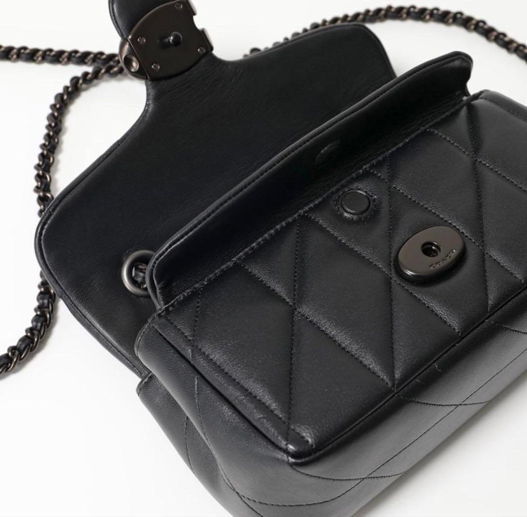 COACHタビー 20 キルティング ショルダーバッグ cp149 ブラック金具