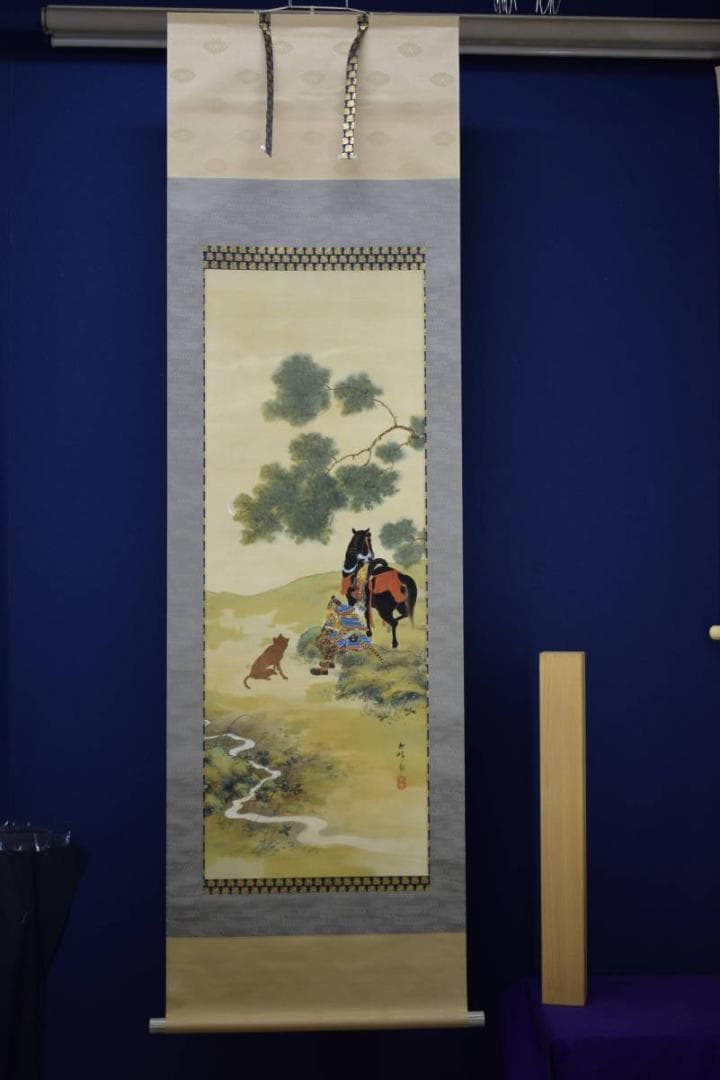 真作/秀峰/武者絵/布袋屋掛軸HE-537