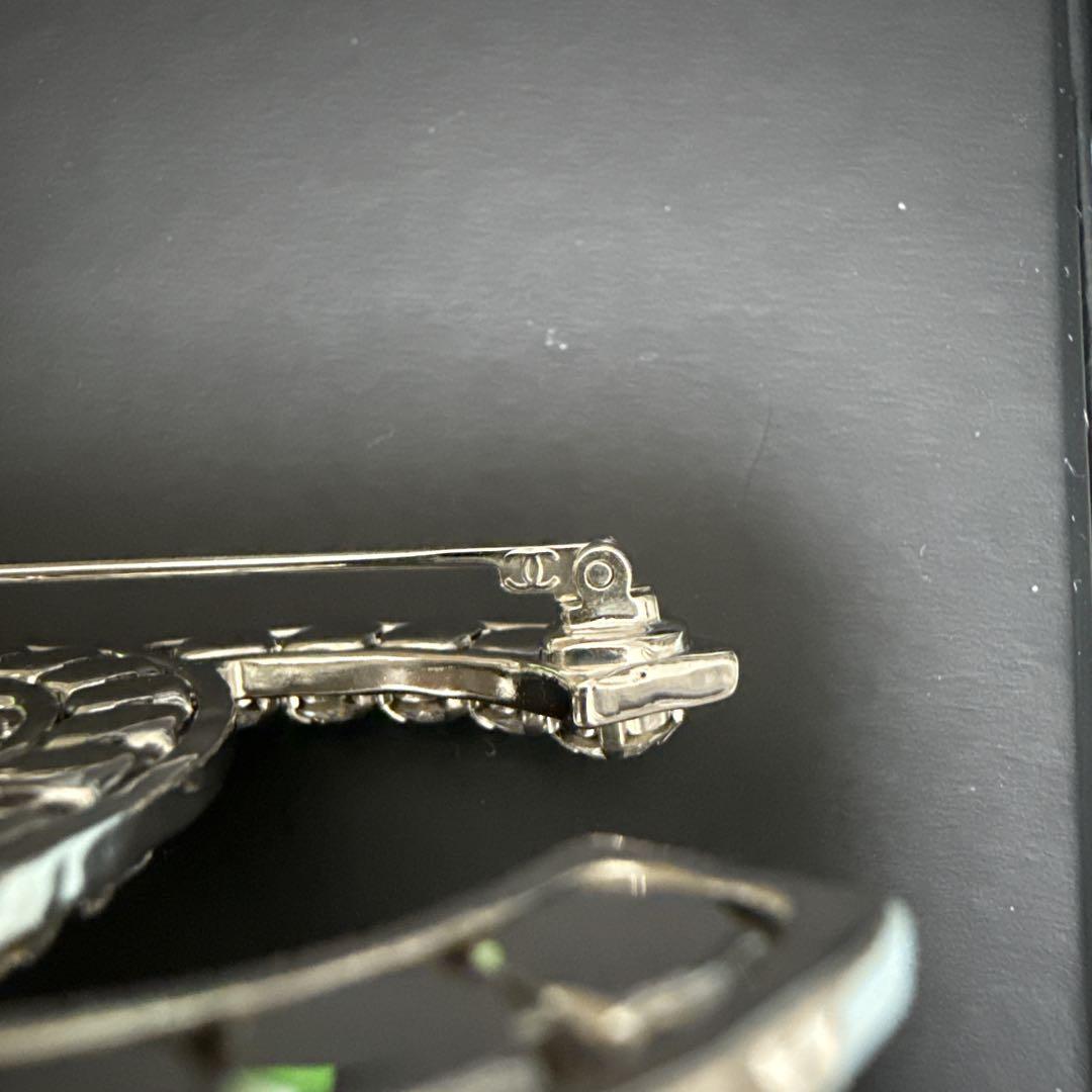 CHANEL シャネル ブローチ ココマーク クリスタル CCマー　シルバー