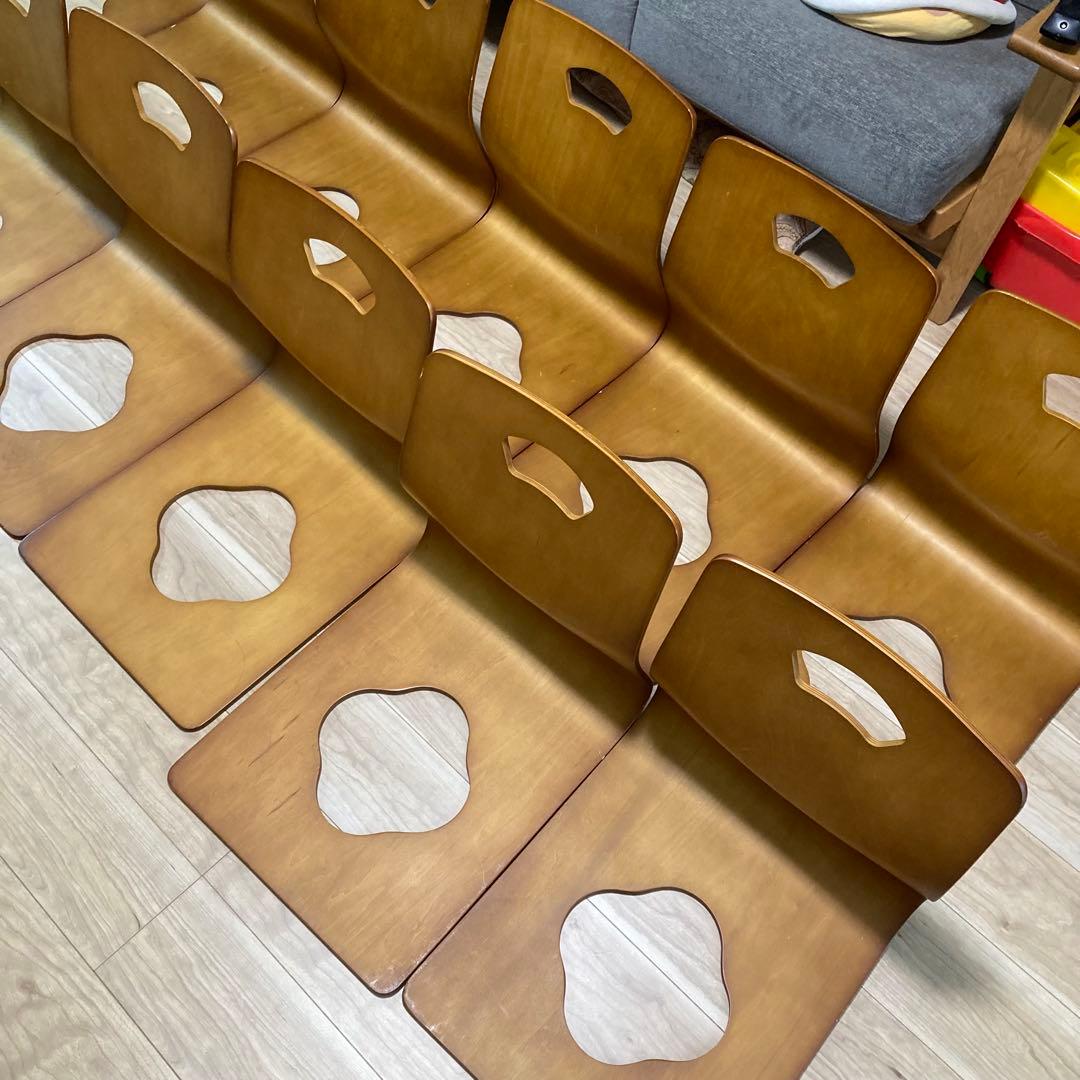 まとめ売り　木製座椅子　12脚セット　曲げ座椅子　和座椅子　旅館　座敷　②