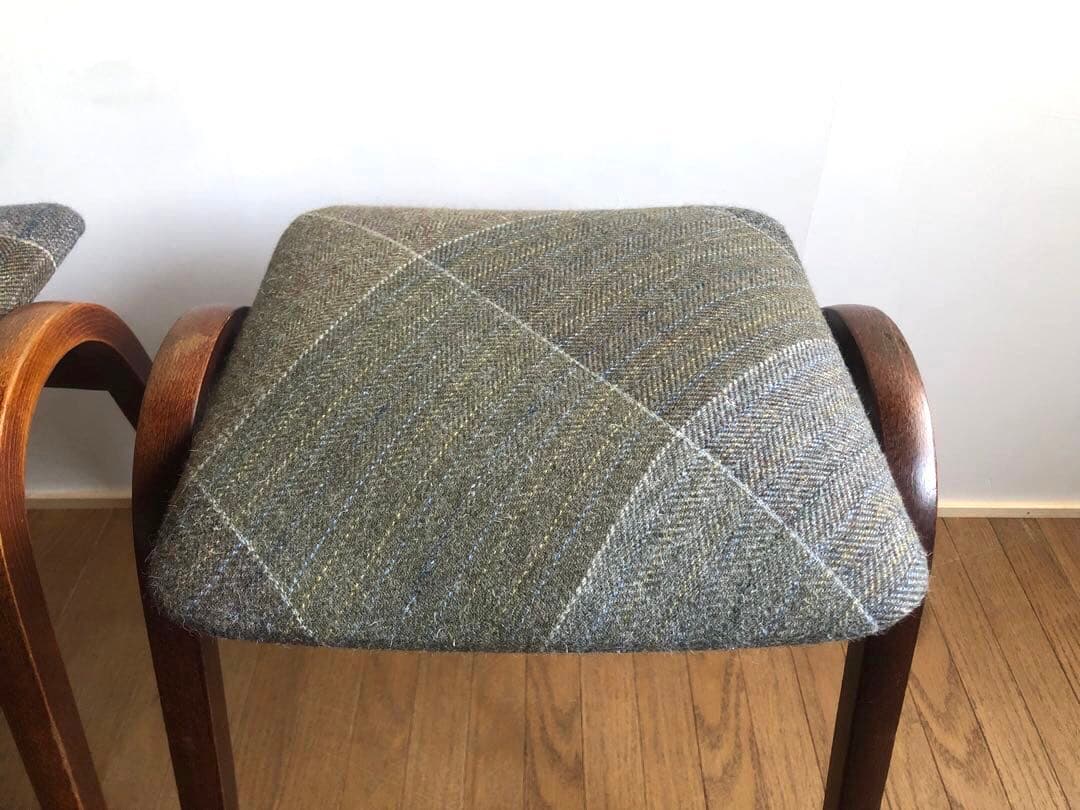 秋田木工 曲木 剣持スツール 2脚セット ヴィンテージ家具 古代色 民芸 レトロ