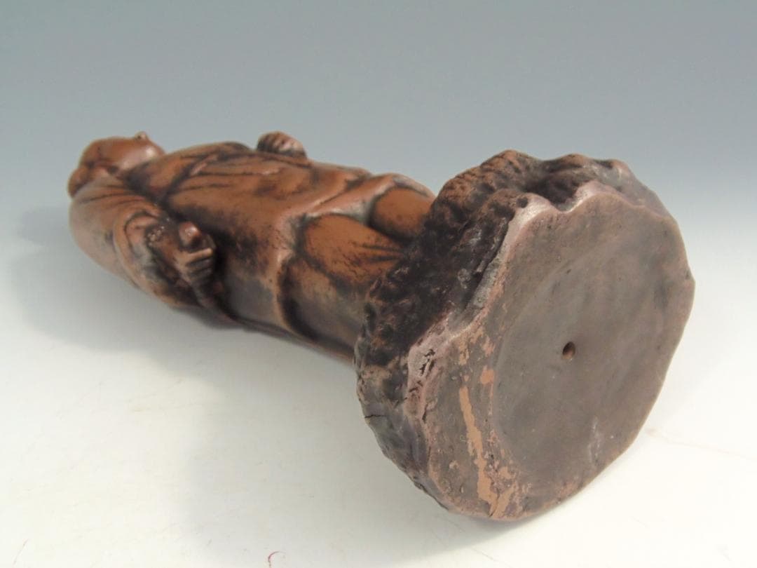 古備前焼 置物 日本武尊像 人物 備前焼 古備前 骨董品 レア古備前・レア備前焼