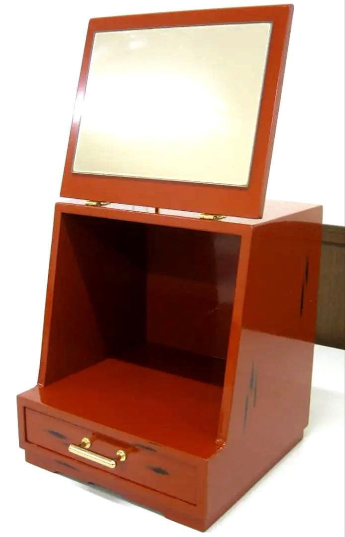 鏡台 黒江塗　根来塗　 メイクボックス　紀州漆器　昭和レトロ