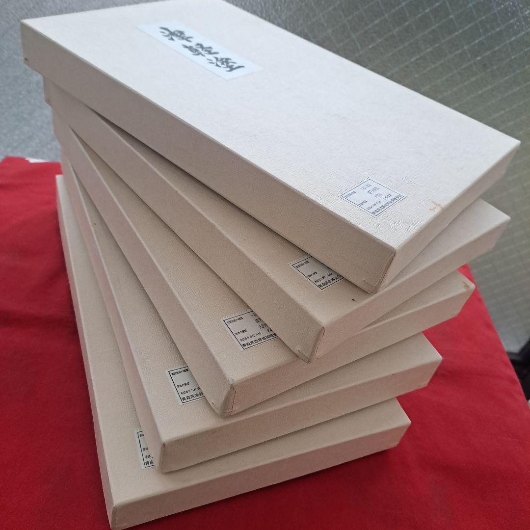 【津軽塗　尺サイズ\"扇形敷膳×5客】天然木製　末広形　天心皿　未使用/長期保管品