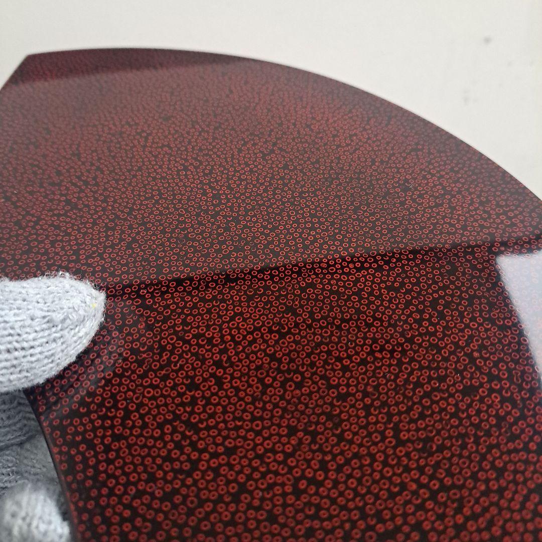 【津軽塗　尺サイズ\"扇形敷膳×5客】天然木製　末広形　天心皿　未使用/長期保管品