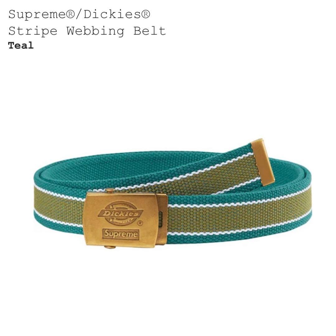 スケートボード Supreme Dickies Stripe Webbing Belt Teal