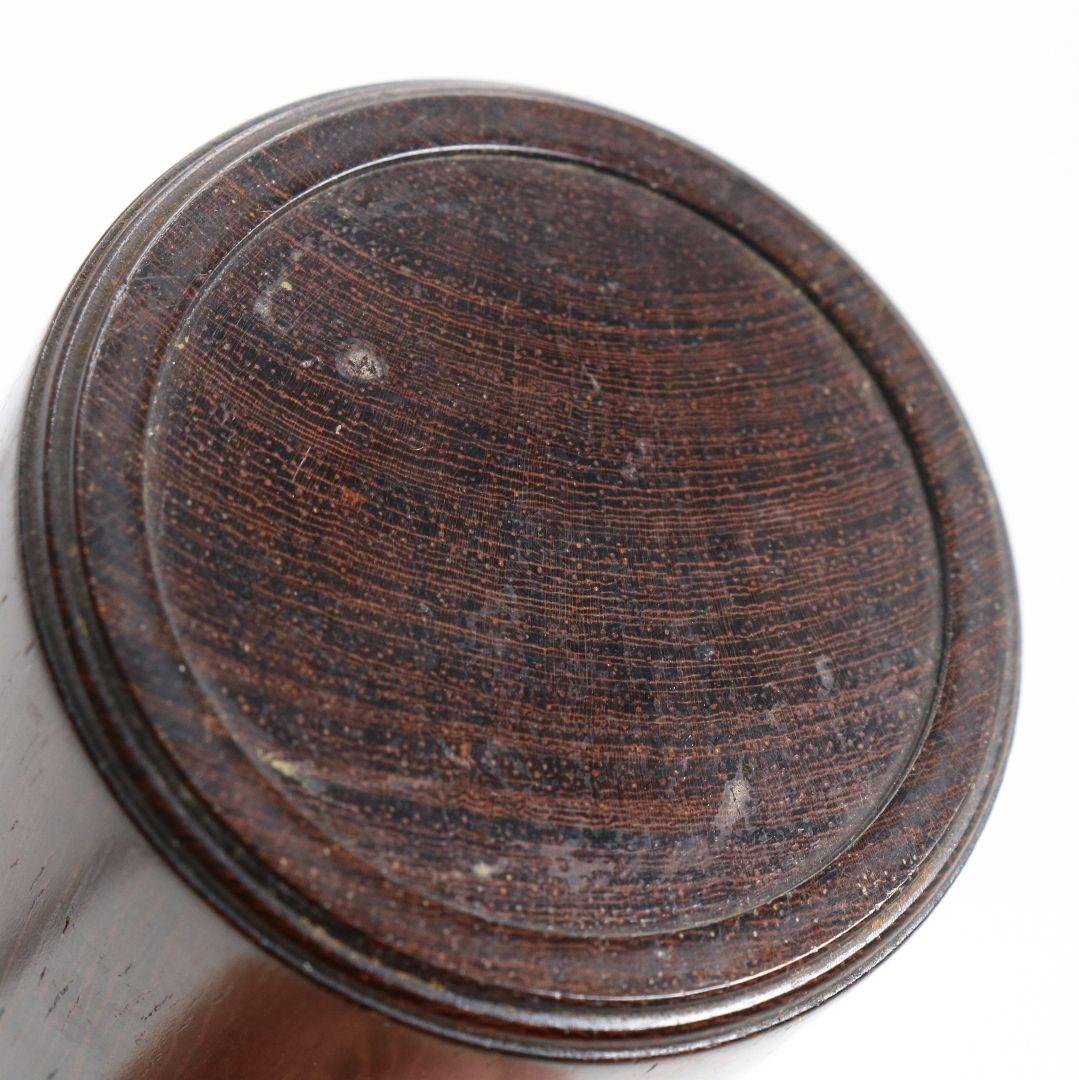 黒檀 中次 薄茶器 茶道具 共箱　V917