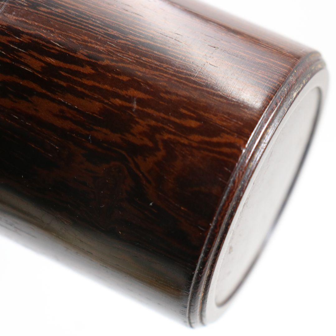 黒檀 中次 薄茶器 茶道具 共箱　V917