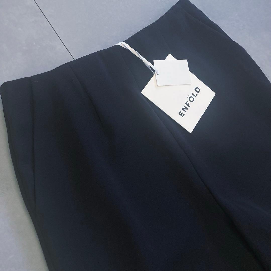 【新品タグ付✨】ENFOLD ダブルサテンSTタックジョガーPT ネイビー　38