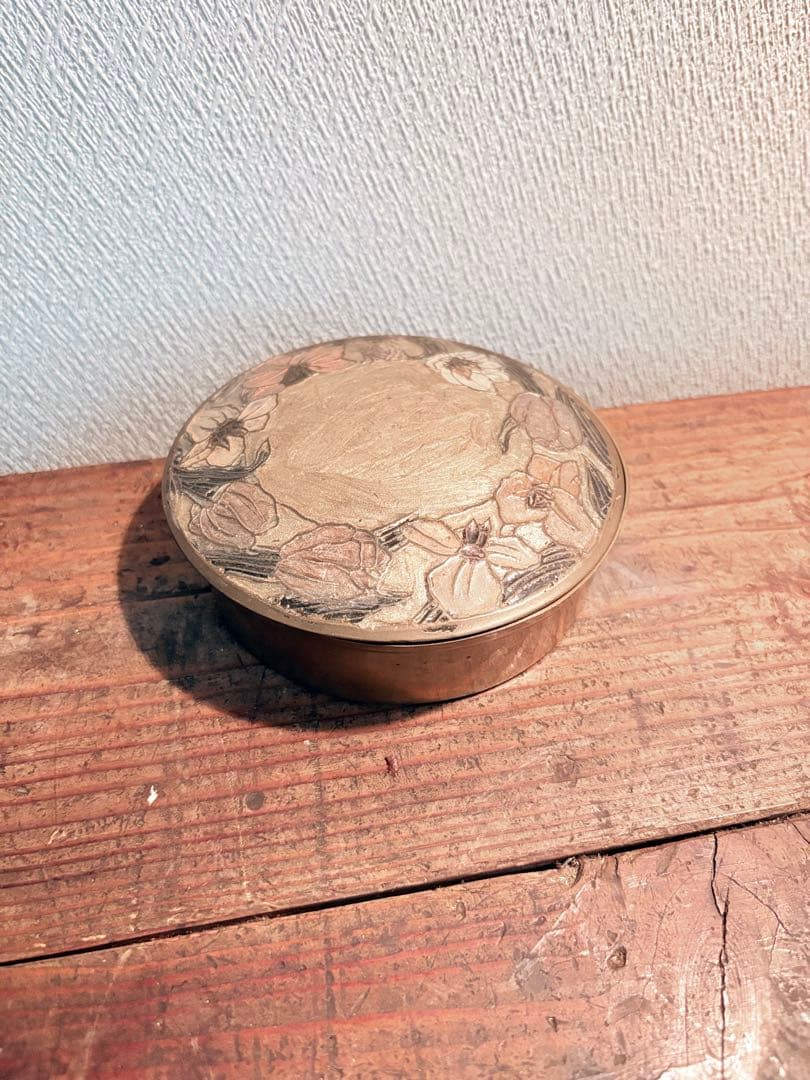 インド 真鍮製小物入れ ブラス ジュエリーボックス アンティークヴィンテージ