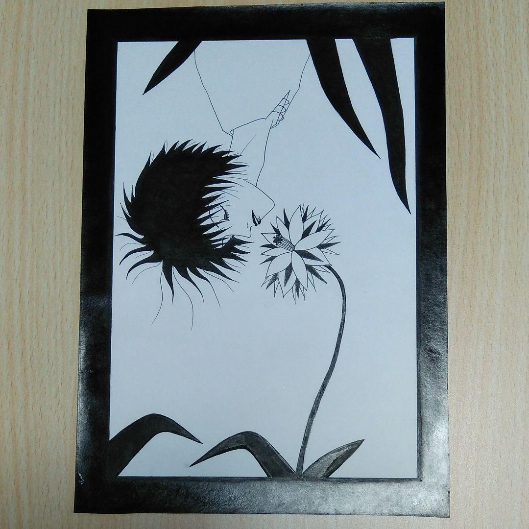 モノクロ原画 花❁❀✿✾