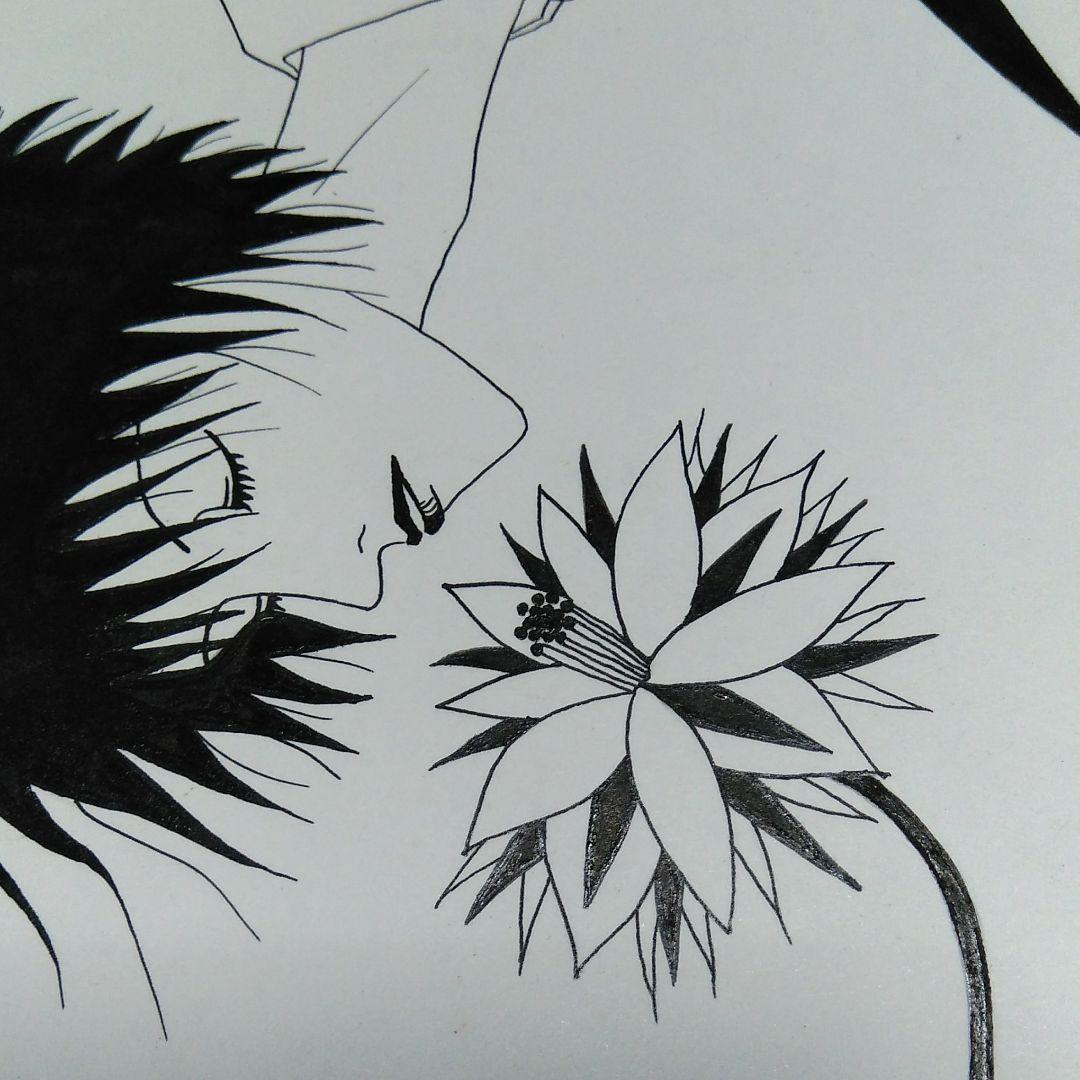 モノクロ原画 花❁❀✿✾