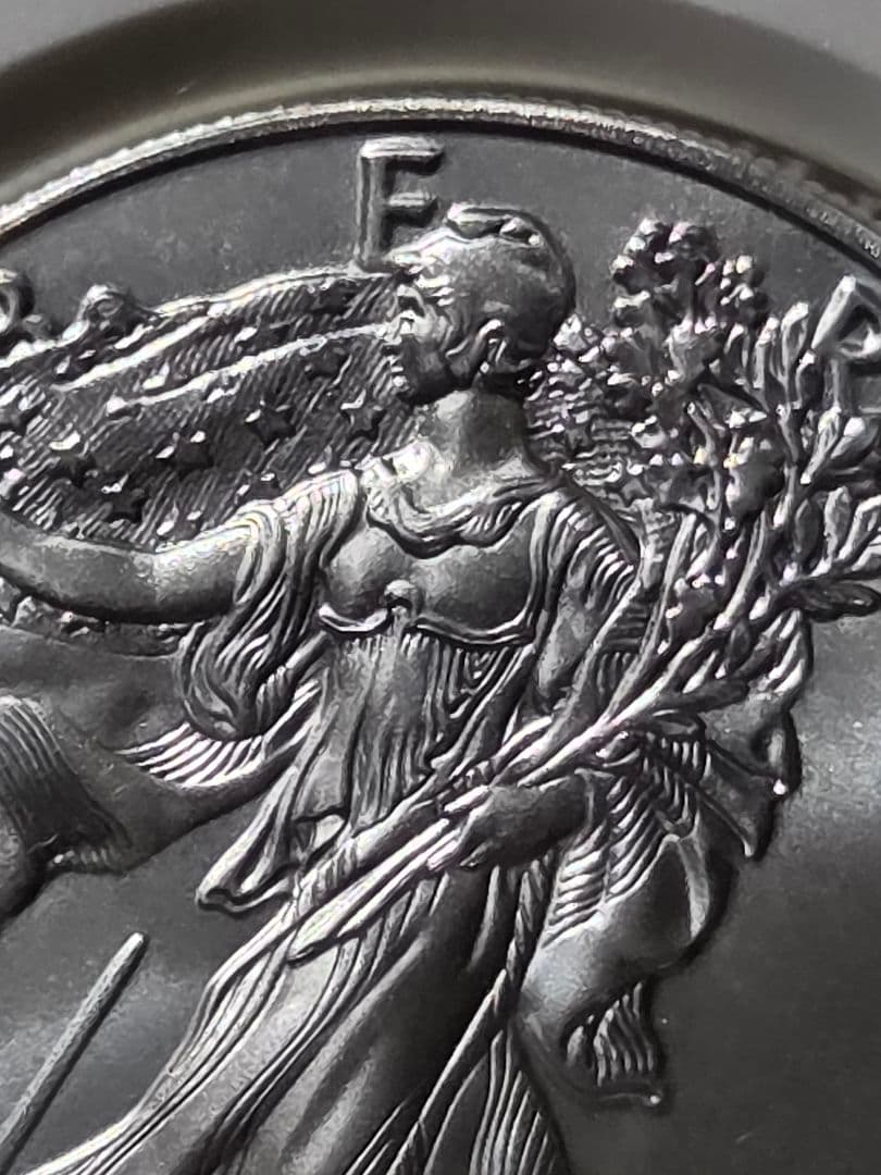 (初日及び記念ラベル)アメリカ合衆国　イーグル銀貨　2017