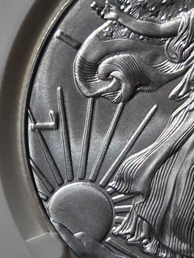 (初日及び記念ラベル)アメリカ合衆国　イーグル銀貨　2017