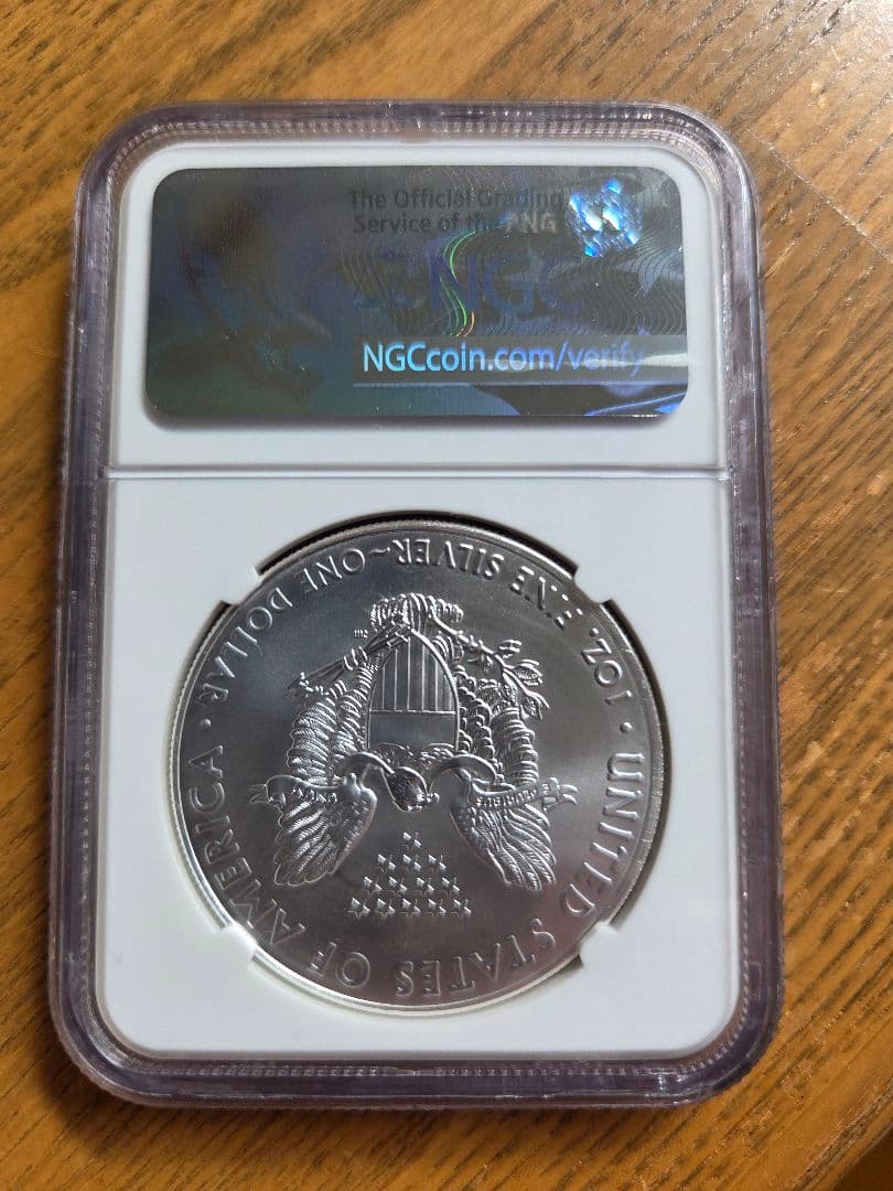 (初日及び記念ラベル)アメリカ合衆国　イーグル銀貨　2017