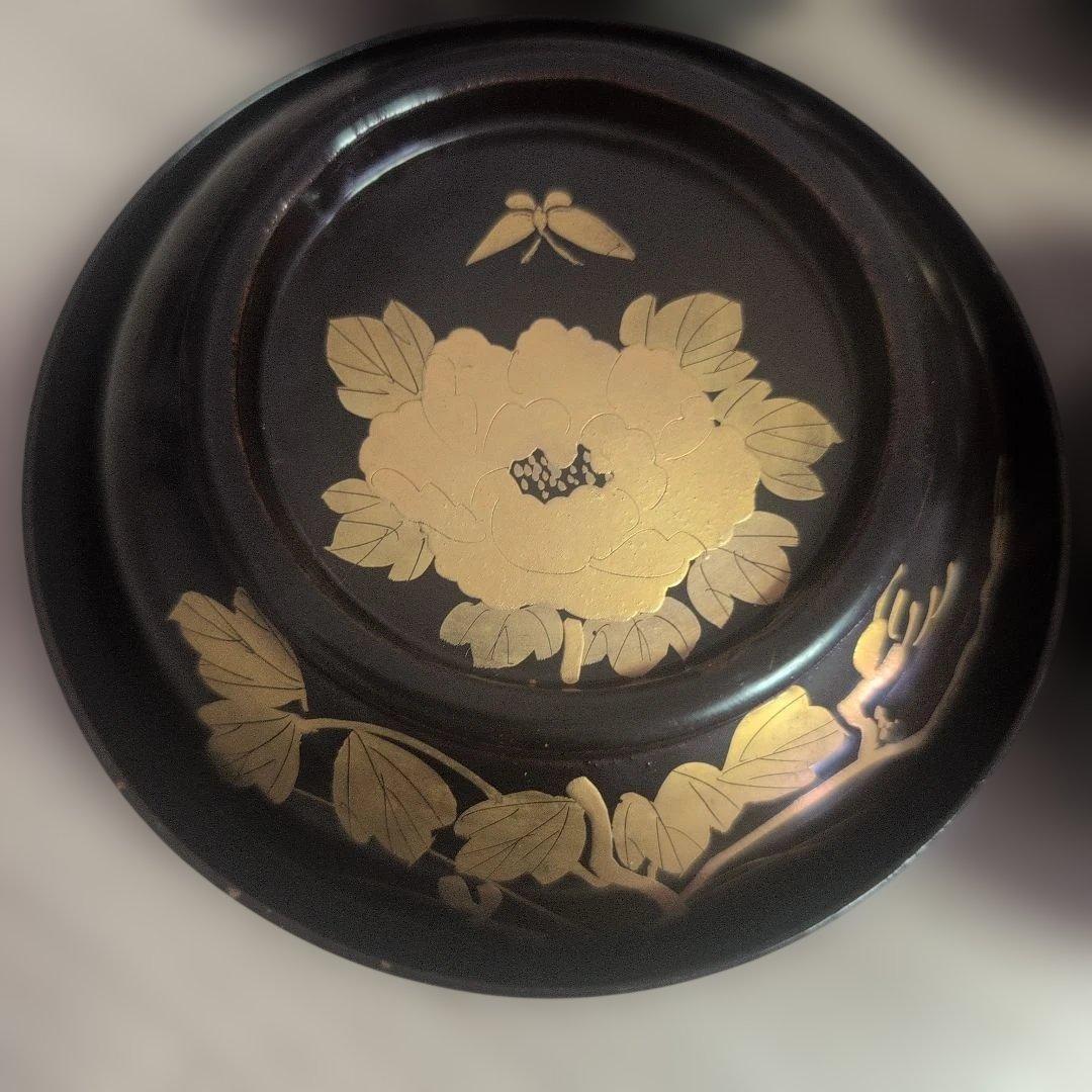 輪島塗 吸物椀 5客 蓋碗 漆芸 漆器 牡丹蝶金蒔絵5客セット