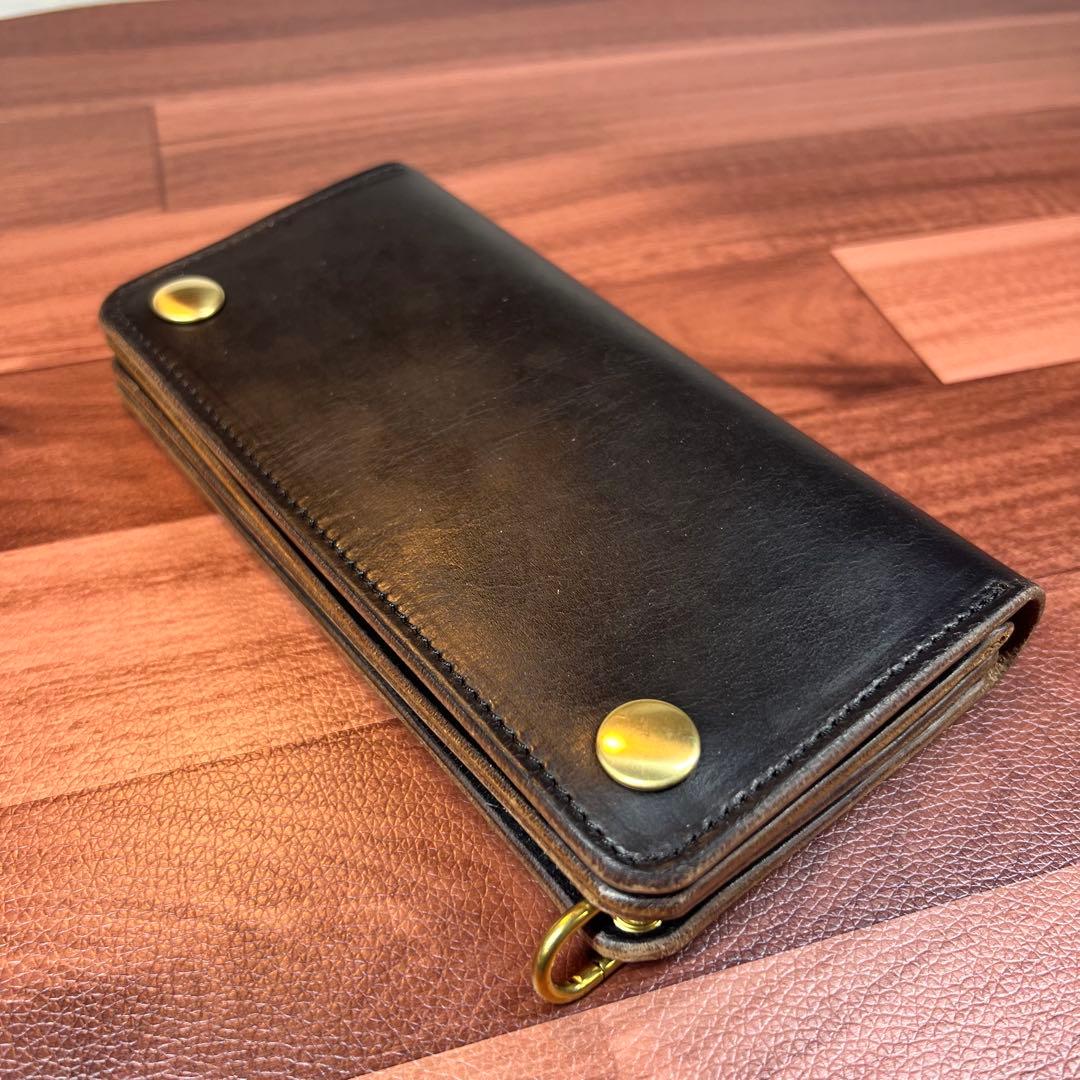 【トラッカーウォレット ロング3層】クロムエクセル ゴールド　universal