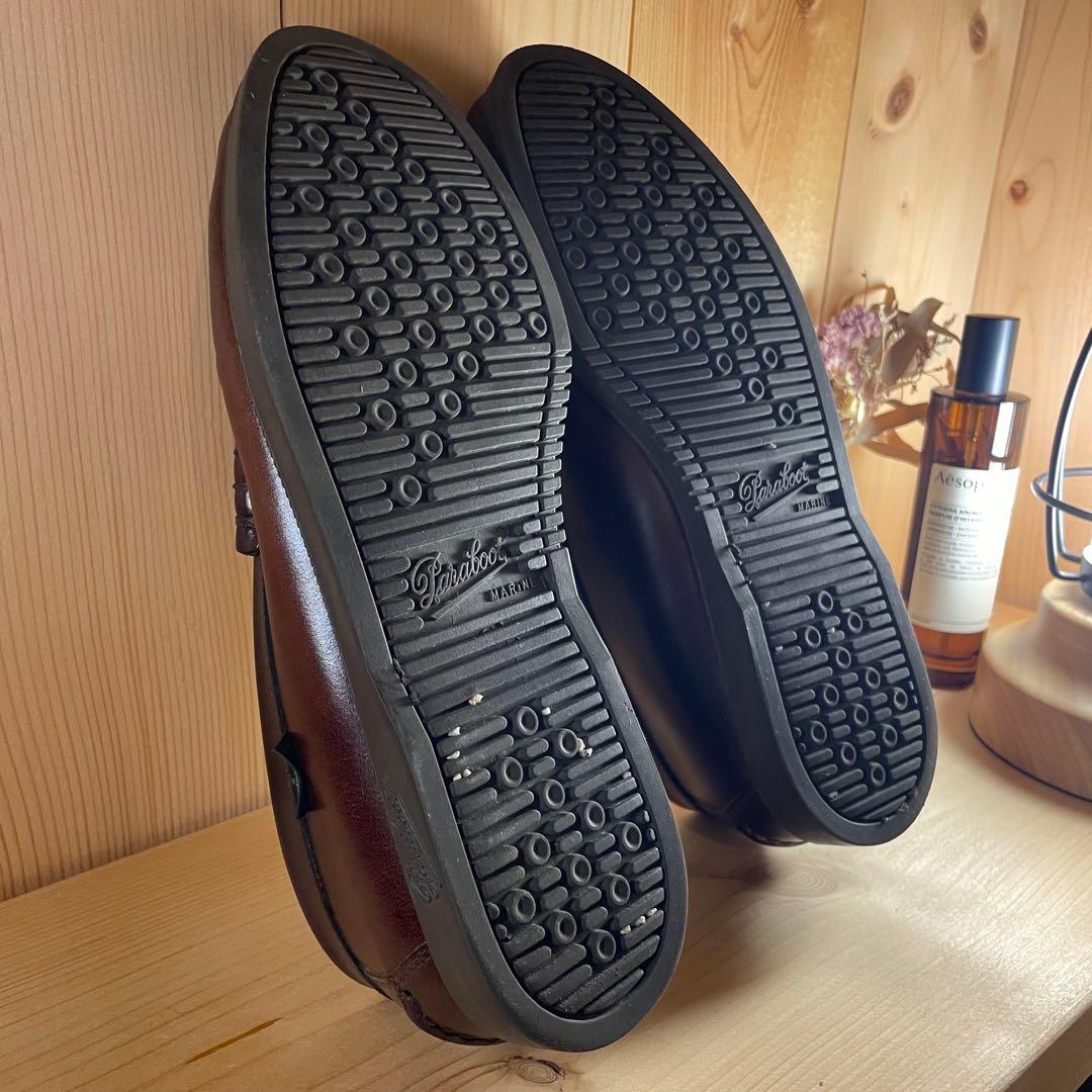 パラブーツ デッキシューズ 茶 6 1/2 ParaBoot メンズ 革靴
