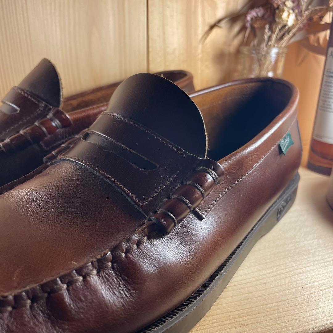 パラブーツ デッキシューズ 茶 6 1/2 ParaBoot メンズ 革靴