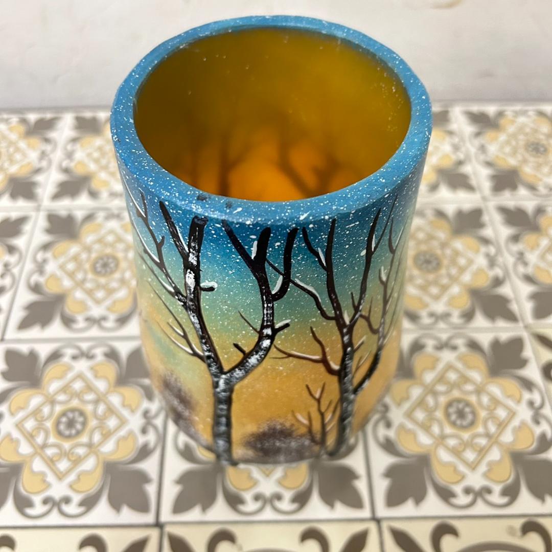 【証明書】ドームナンシー　花瓶　技法アンテルカレール　被せガラス　高さ18cm