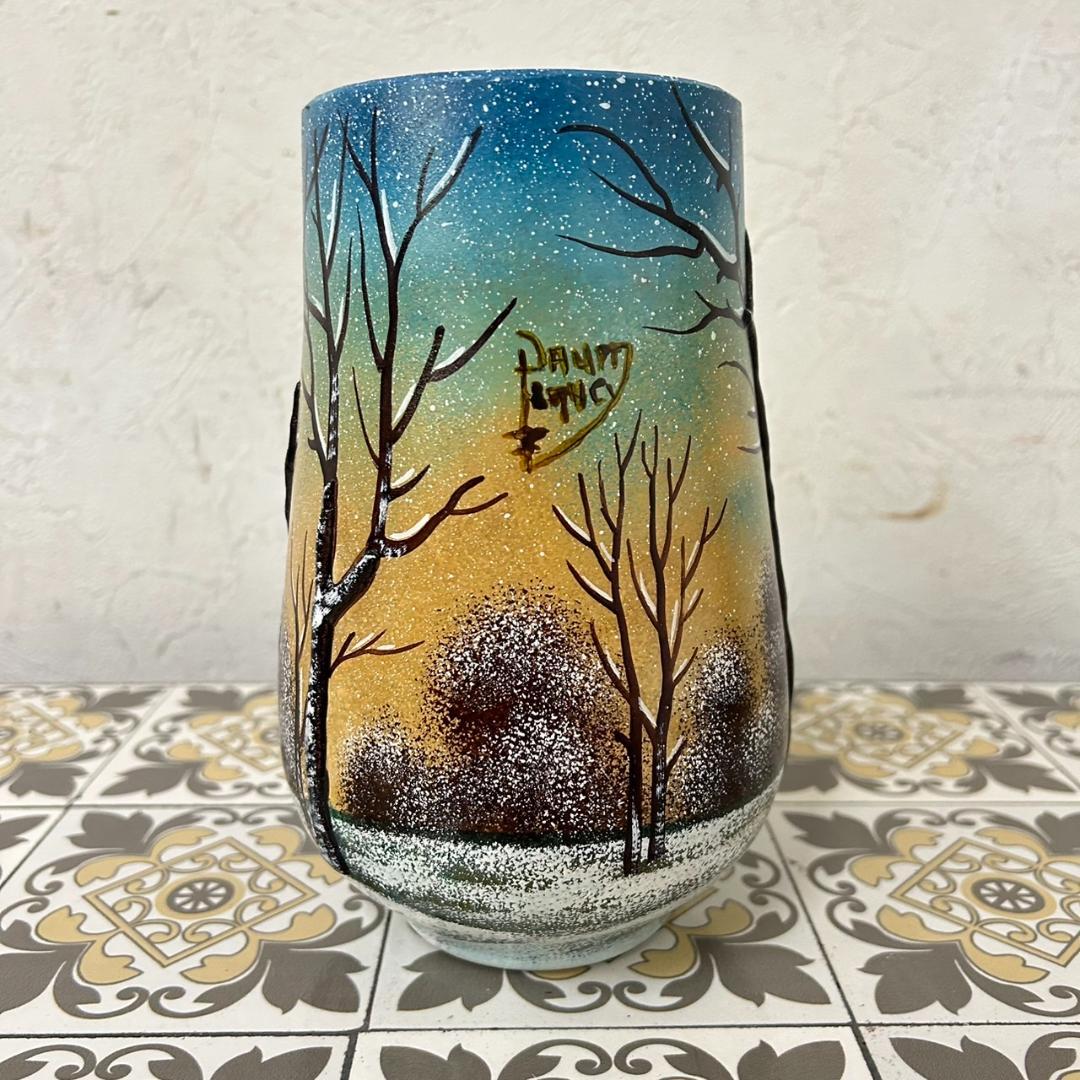 【証明書】ドームナンシー　花瓶　技法アンテルカレール　被せガラス　高さ18cm