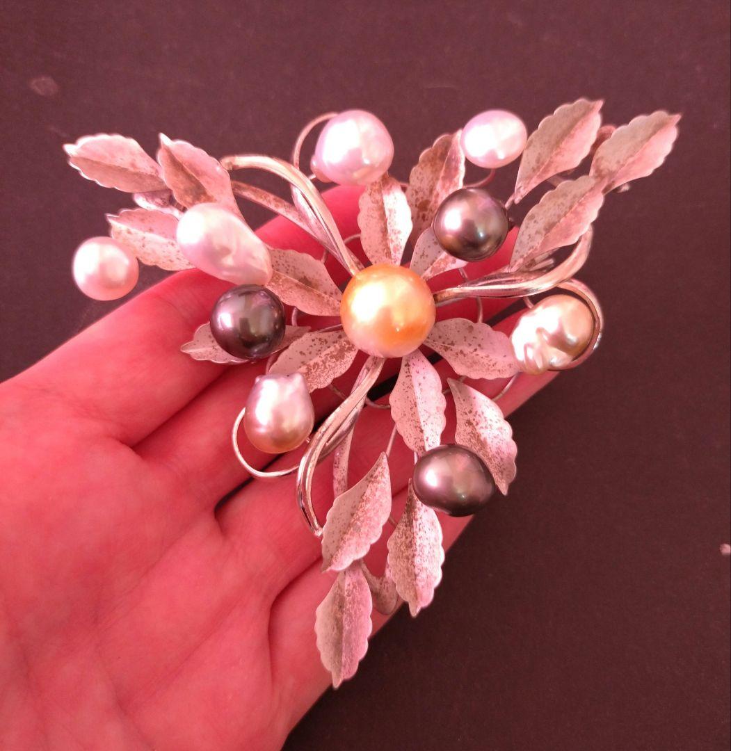 南洋真珠 SILVER ブローチ兼ペンダントトップ